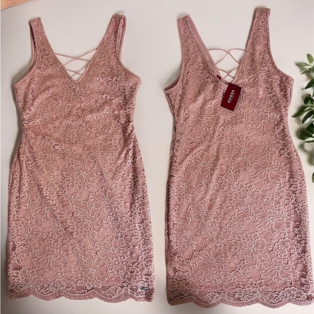Pink Lace Sleeveless Dress